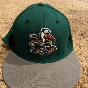 Miami U embroidered fitted Adidas flat brim